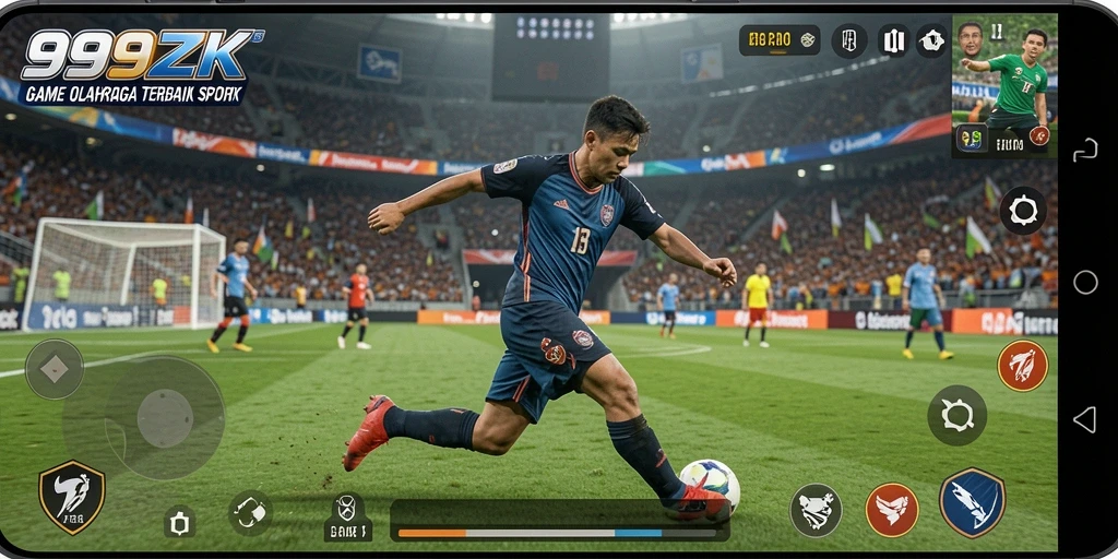 Tampilan game 999ZK menampilkan aksi olahraga yang seru dan interaktif.