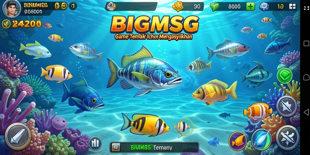 Gameplay seru Tembak Ikan di BIGMSG dengan grafis menarik.