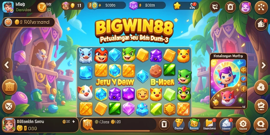 Screenshot gameplay BIGWIN88 menampilkan aksi seru dalam permainan Match-3.