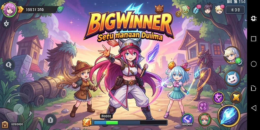 Tampilan gameplay seru dalam game Anime BIGWINNER.