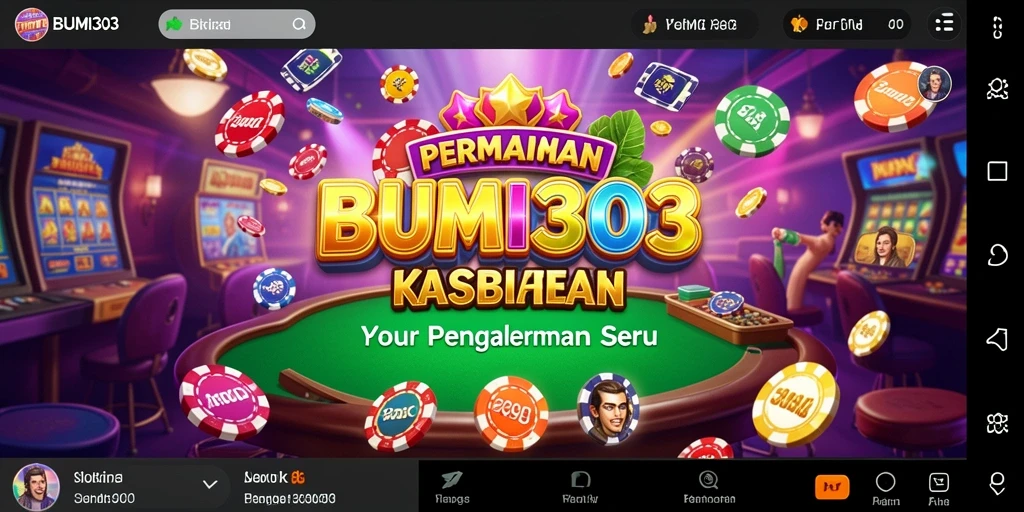 Tampilan gameplay BUMI303 dengan pemain aktif di meja kasino.