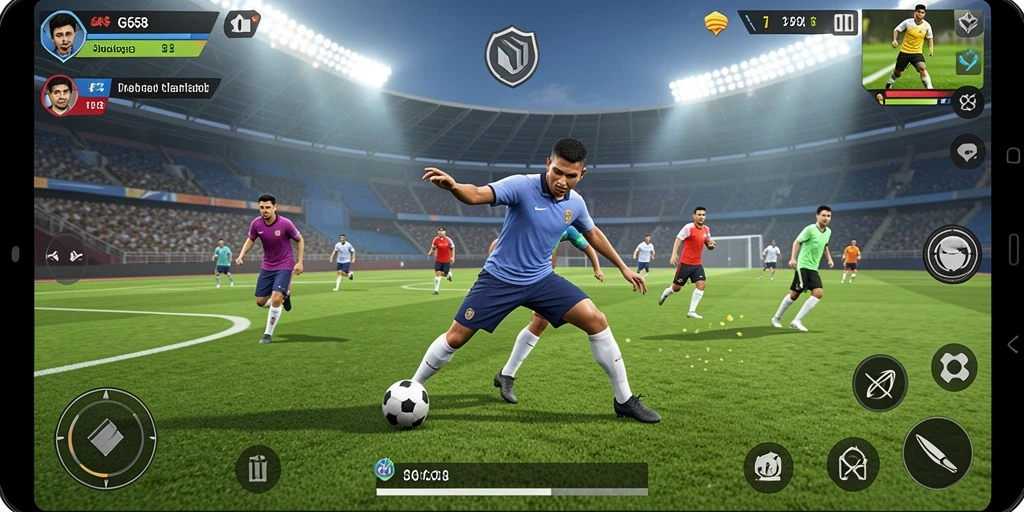Tangkapan layar G668 menampilkan aksi seru dalam game olahraga.