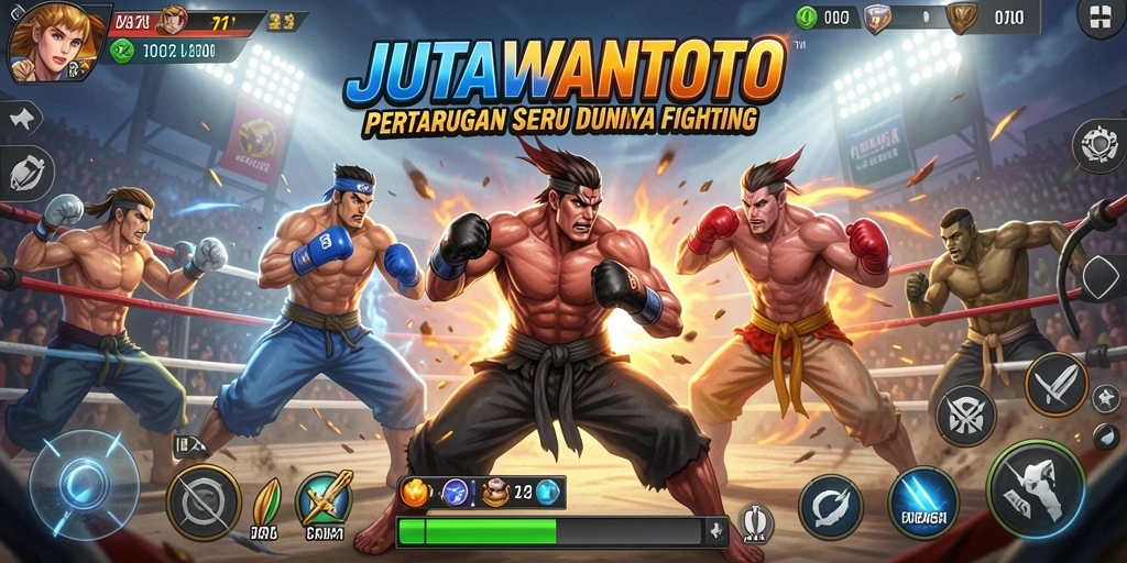 Screenshot menampilkan aksi pertarungan seru di JUTAWANTOTO.