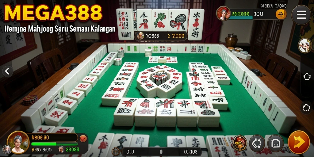 Tampilan screenshot game MEGA388 menampilkan gameplay Mahjong yang menarik.