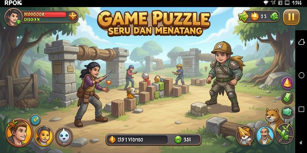 Tampilan gameplay RPOK dengan berbagai teka-teki menarik.