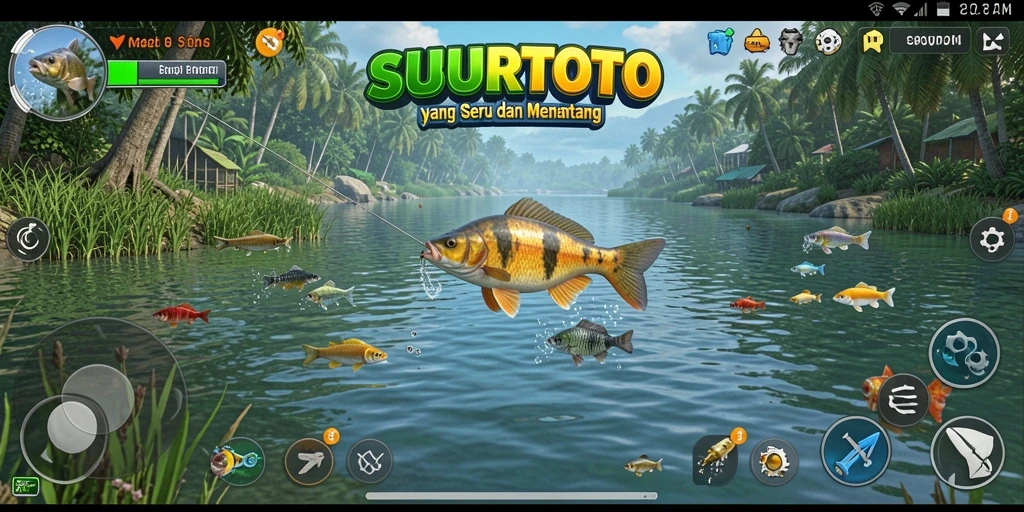 Tampilan gameplay memancing di SUBURTOTO yang menarik dan realistis.