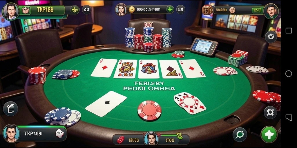 Tangkapan layar utama TKP188 menunjukkan gameplay Poker yang mengasyikkan.