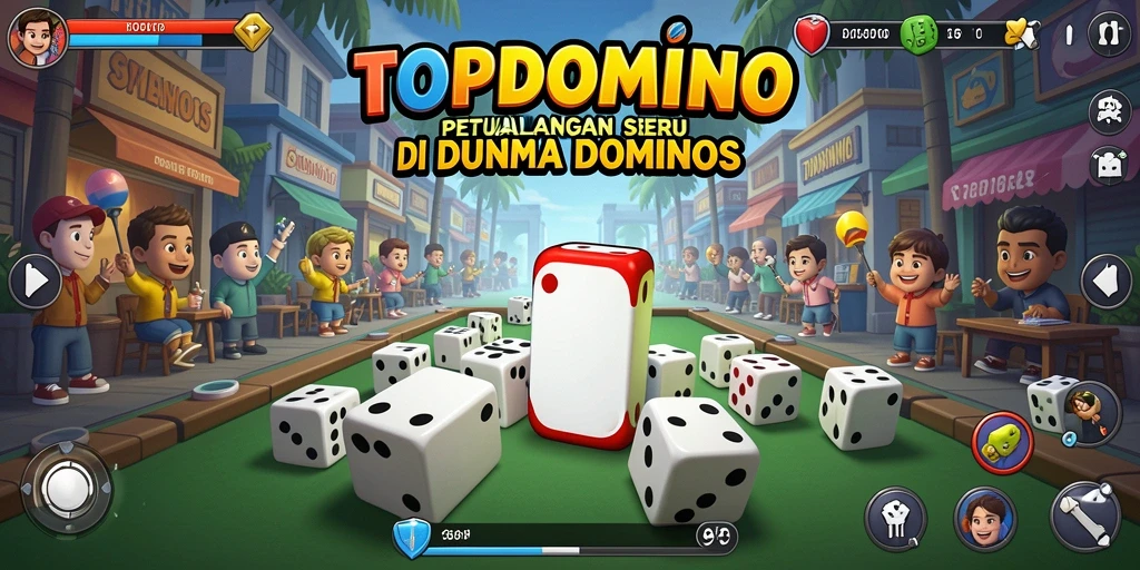 Screenshot utama dari gameplay seru TOPDOMINO yang penuh petualangan.