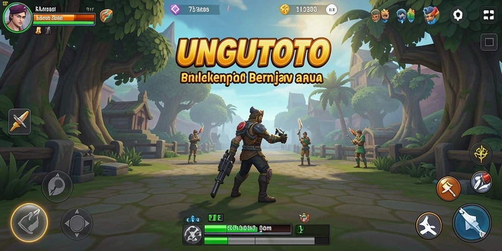 Screenshot gameplay UNGUTOTO yang menunjukkan interaksi pemain di dunia virtual.