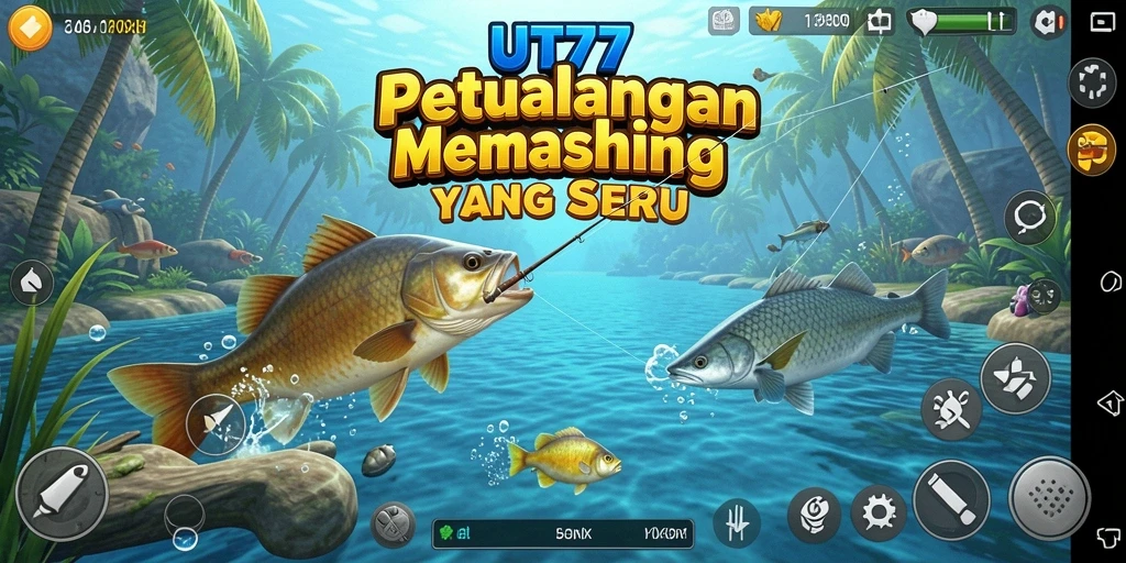 Gameplay UT77 menampilkan aksi memancing yang seru dan realistis.